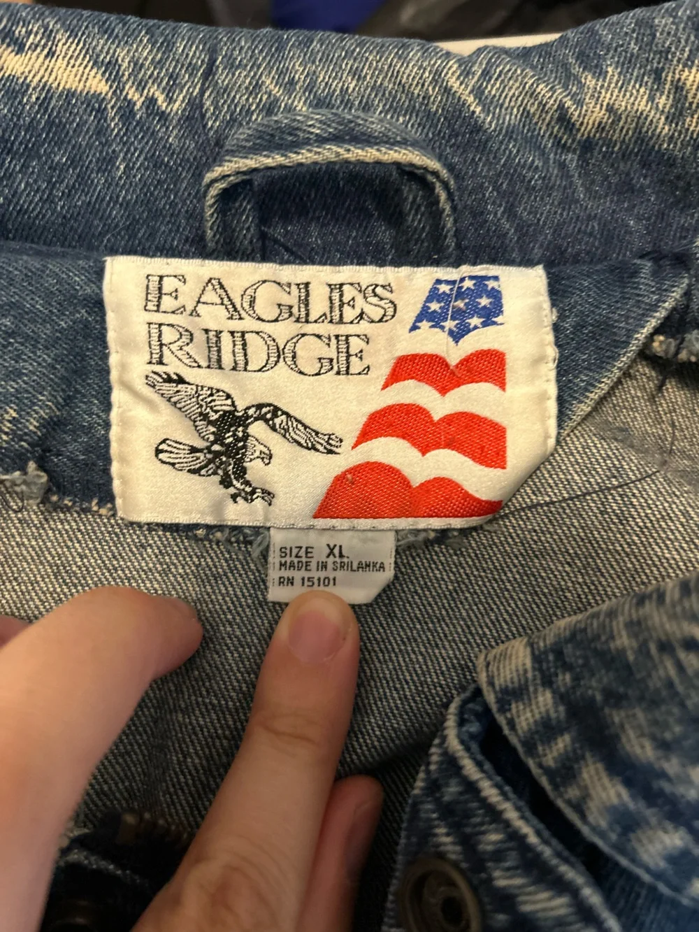 Vintage-Style eagels ridge Blue Denim Jacket with Brown Suede Accents